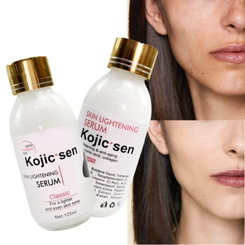125ml Kojic Acid קולגן סרום פנים להקל העור הסרת כתמים כהים הברקה הלבנת תמצית לחות מיצוק העור, טיפול