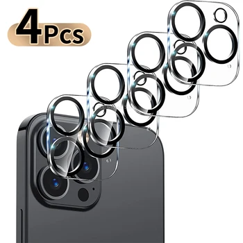 4Pcs מלא כיסוי מגן זכוכית לאייפון 11 12 13 Pro מקסימום 15 המצלמה Pro מגן עבור iphone 14 Pro מקסימום 15 Pro מקס זכוכית