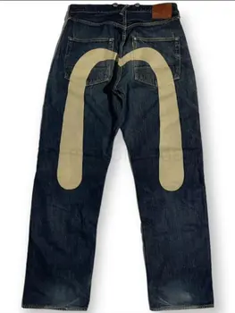 בציר שטף ג 'ינס מודפס עבור Mens רחב ג' ינס רגל רחוב Mens הלבשה Y2K סגנון רפויים כותנה מכנסיים אופנת רחוב