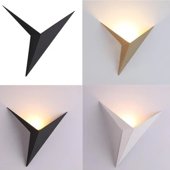 מודרני מינימליסטי משולש צורה LED מנורות קיר בסגנון נורדי מקורה מנורות קיר הסלון אורות 3W AC85-265V פשוט תאורה