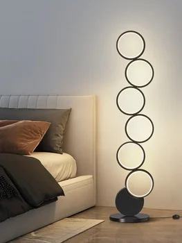 מנורת רצפה מודרני מינימליסטי יצירתי חלול הטבעת האווירה אור חדש מלא את ספקטרום העין הגנה מנורת שולחן