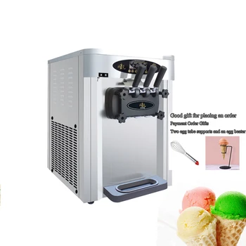 סביר שלושה טעם רך גלידה מכונת קטן שולחן עבודה מכונת הפרוזן יוגורט.