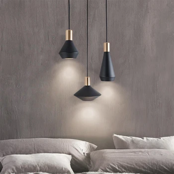 פארא-Sala De בג שחור לבן אורות תליון Lustres המנורה במשך השינה Lampe Chevet Hanglamp סלון Plafond נברשות