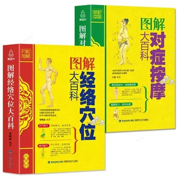 רפואה סינית מסורתית בריאות בסיסי התיאוריה תרשים המרידיאנים סימפטומטי עיסוי הדרכה כל הגוף Acupoint ספרים